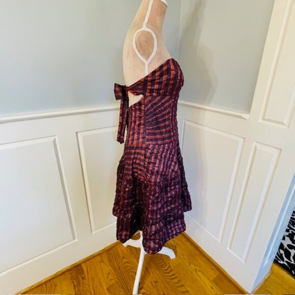 Nicole Miller Collection Vintage 90's Shimmering Strapless Corset Mini Dress 10 - Picture 5 of 10